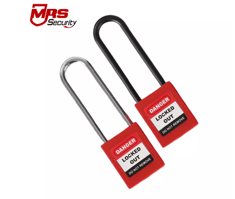 An image of various padlock shackles made from durable materials like hardened steel and stainless steel, showcasing their strength and secure design.
